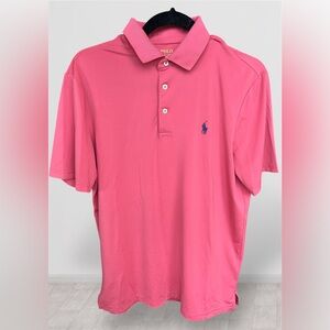 Polo by Ralph Lauren Men’s Hot Pink Polo Shirt with Navy Pony